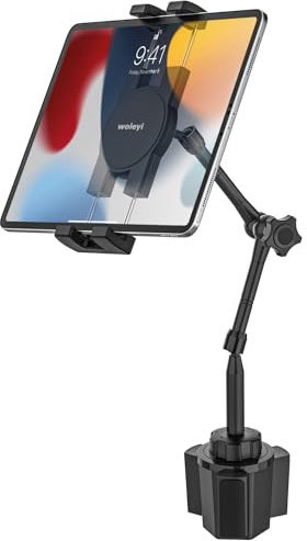 woleyi Ultra-Flexible Support Tablette Porte Gobelet [Bras Magique Réglable en Aluminium] Support Voiture Gobelet Camion Camping-Car pour Tablettes Téléphones, iPad, Galaxy Tab, Fire, iPhone, 4-13