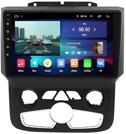 Radio Macchina Touch Screen per Dodge Ram 1500 2500 3500 2013-2018 Car Radio con Bluetooth Vivavoce, con Hd Touch Screen Supporta Navigazione, Bluetooth, 4 Nucleo 2G+32G