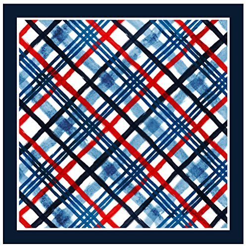 TigerTie de seda paño-nicki satén en marina azul rojo gris blanco modelada - 100% de seda - tamaño 50 x 50 cm