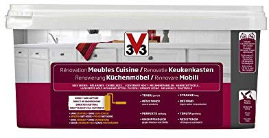 V33 Smalto Rinnovare Mobili e Piastrelle Cucina, Grigio Chiaro Satinato, 2 l