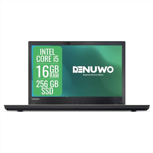 Lenovo Thinkpad Laptop Computer Business, Pc Portatile Notebook Intel i5 7th, Ram 16 Gb, SSD 256 Gb, Display da 14, WiFi, Windows 11 Pro + Libre Office (Ricondizionato)