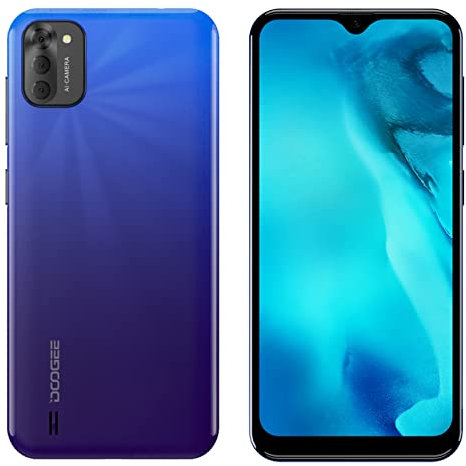 DOOGEE Smartphone Pas Cher, X93 Telephone Portable 6.1 HD+, 4350mAh 8MP+5MP Caméra, 16Go + 2 Go(SD 256Go), Android 10 Go, Double SIM 3G/GPS/WiFi Téléphone Pas Cher-Bleu