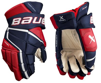 Bauer Vapor 3X Pro Handschuhe Senior, Größe:14 Zoll, Farbe:Navy/rot/Weiss