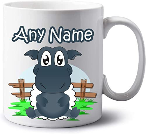GOPERSONALISED Personalised Jumbo 20oz Mug - Farm Animal Lamb Sheep Mug Extra Large Coffee Tea Cup with Name - Novelty Birthday Christmas Gifts for Women Men