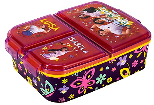 Zawadi Global Encanto Lunchbox für Kinder, mit mehreren Fächern, rechteckig, für Schule, Reisen, Sandwich, Bento-Behälter, BPA-frei