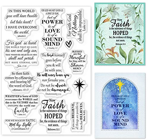 GLOBLELAND Christliche Klare Stempel für Kartenherstellung Dekorative Inspirierende Wörter Ostern Transparente Silikonstempel für DIY Scrapbooking