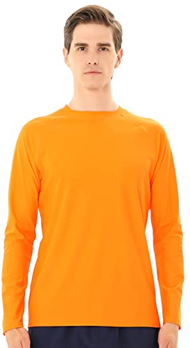 TIZAX Anti-UV-t-shirt för män med lång ärm Rashguard UPF 50+ badkläder toppar snabbtorkande sport T-shirt, 1 stycke, S