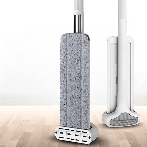 UNITTO Bodenwischer Set Mit Auswringfunktion, Mikrofaser Flach Mopp 360° Drehbar Hand Frei Ausdrücken Reinigung Bodenmopp Mit 4 Waschbar Mopp Pads Faule Mopp Haushalt Reiniger Werkzeuge,50cm