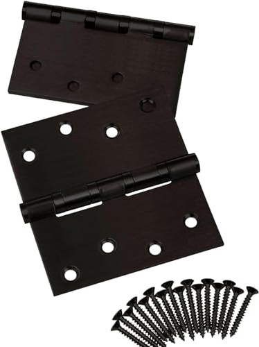 2 Stück SOTOOLS Schwerlast Aufschraubbänder max. 75 kg 100 x 100 mm | Materialstärke 2,5 mm, Edelstahl, schwarz gepulvert, mit wartungsfreien Gleitlagern, Türscharnier/Türband.
