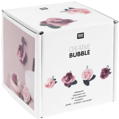 Rico Design Häkelset Creative Bubble Schwammgarn Rose