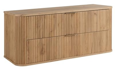 3E 3xE living.com Mueble de baño Craft de Roble + Tirador Dorado, 41,5 x 120 x 51,7 cm