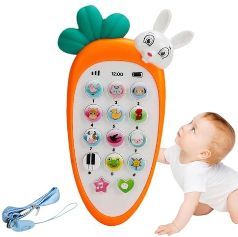 Jouet De Carotte Musicale - Toddler Calm Down Toy | Jouet De Téléphone Portable De Carottes Mignon avec Lumière Respiratoire, Divers Sons Musicaux - pour, Cadeaux pour Filles, Te
