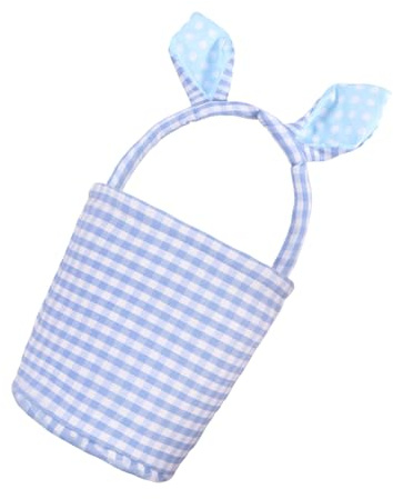 Cesta de almacenamiento decorativa de tela a rayas con asas para huevos, caza, golosinas, decoración del hogar