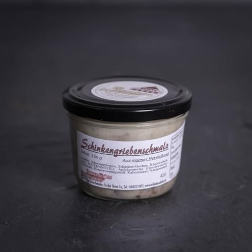 Schinken-Griebenschmalz im Glas | Ideal zum Braten und Kochen | 150g feiner Genuss