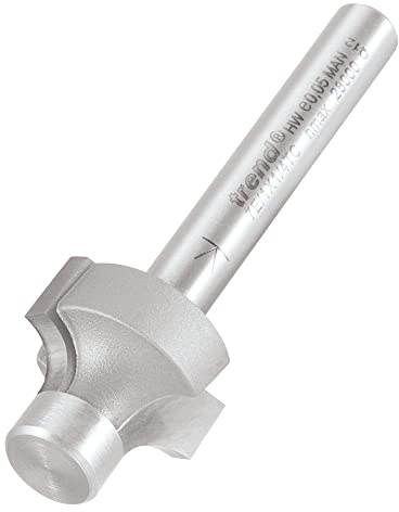 Trend Pin Guided Round Over Router Cutter, 4.8mm Radius, 1/4 Inch Shank | Creates Smooth Decorative Edges With Pin Guidance And Tungsten Carbide Tipped Blades, 19mm Cut Diameter, 7E/1X1/4TC