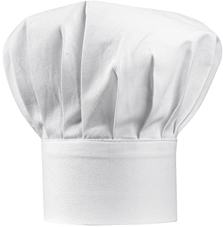 Winkler - Toque Chef – Couvre-chef blanc – Chapeau de cuisinier adulte – Protection cheveux