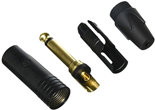 Neutrik NP2X-B Klinkenstecker, vergoldete Kontakte, schwarzes Gehäuse, 2 polig 6.35 mm