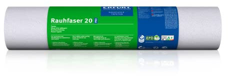 Erfurt Rauhfaser 20 PRO Weiß Rauhfasertapete feine Strukturtapete überstreichbar 1 Rolle 33,5 x 0,53 m