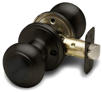 Copper Creek Türknäufe aus toskanischer Bronze, rund, Kolonialstil, 1 Stück, Innengriff, perfekt für Heimwerker, passend für alle Standardtüren, Flur, Schrank, Schlafzimmer, Badezimmer