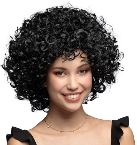 Boland 86226 - Perücke Candice, mittellang, schwarz, Lockenperücke, 80er-Jahre-Kostüm-Accessoire, Karneval, Themenparty, Mottoparty