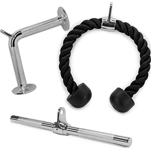 Yes4All Kabelmaschinenbefestigung, Trizeps-Stange, V-Stange, LAT-Pulldown-Aufsätze/Zubehör, Belastung 400 kg, für Heim-Fitnessstudio.