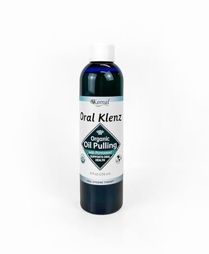 AyurBest Organics Oral Klenz Peppermint, Ayurvedic Oil Pulling with Turmeric & Coconut Oil, USDA Certified Organic, 8 fl oz