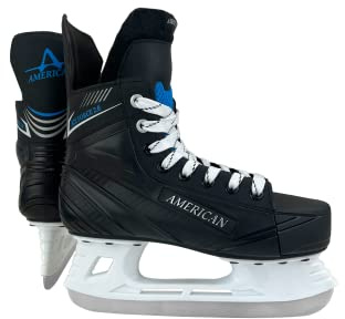 American Athletic Shoe Boy's Ice Force Hockey Skates, Black, 4 Y (45804)