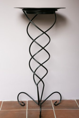 KUHEIGA Metallständer, Schwarz Kranzhalter, Kranzständer, Mit Teller, Höhe: ca. 81 cm