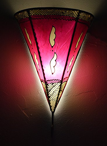 Henna Lamps & Sconces Moroccan Handmade Goat Leather Sconce Henna Tattoo