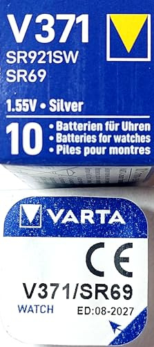 Varta  V371/SR69 Knopfzelle Silberoxid Uhrenbatterie, 1 Stück