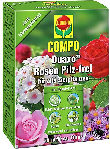 Compo Duaxo Rosen Pilz-frei, Bekämpfung von Pilzkrankheiten an Allen Zierpflanzen, Konzentrat inkl. Messbecher, 50 ml