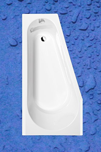 Polysan Raumsparwanne 160x80cm, Weiß, Acryl, Freistehend, Rechteckig, Modern, 185 Liter, inkl. Wannenfüßen