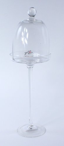Glasteller mit Abdeckung Käseglocke Servierglocke Glasabdeckung Glassturz, 38 cm