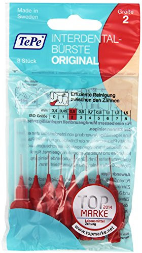 TEPE Interdentalbürste Rot ISO 2 (0,5 mm), 8 stück