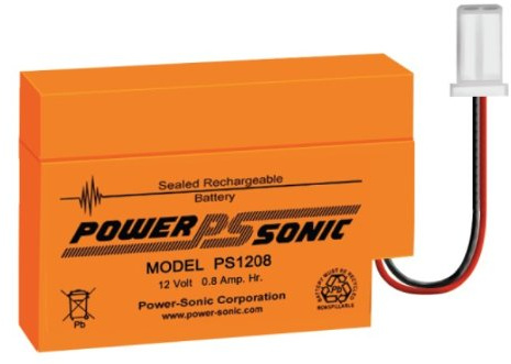 Bleiakku – batteri Powersonic PS 1208 – Powersonic PS1208 – Powersonic PS-1208 – 12 V 0,8 Ah – uppladdningsbart förseglade blysyra (SLA) batteri – AGM / Blei fleece