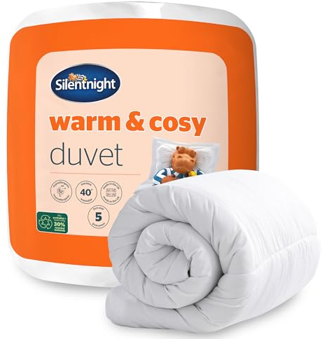 Silentnight Warm & Cosy 13.5 Tog King Duvet - Soft Fluffy Microfibre Filled Winter Duvet - Machine Washable Quilt with Soft Touch Polyester Cover