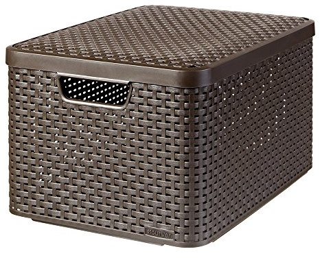 Curver Style L - storage boxes & baskets (Storage basket, Brown, Rattan, Monotone, Bathroom, Bedroom, Living room)