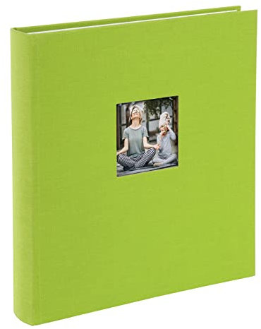 goldbuch 27 896 Bella Vista Fotoalbum mit Bildausschnitt Grün, Erinnerungsalbum im Format 30 x 31 cm, Foto Album 60 weiße Seiten mit Pergamin-Trennblättern, Fotobuch mit Leineneinband, Hellgrün