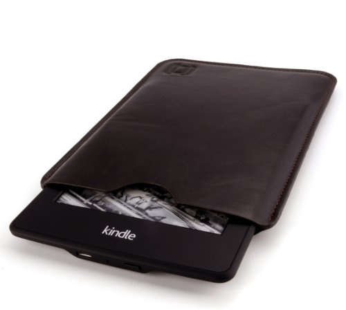 Dockem Executive Sleeve för Kindle Paperwhite, Kindle 6 tum E bläckskärm, Kindle Voyage; smal, enkelt och professionellt fodral: Microfiber filtfodrad grundläggande syntetiskt läder skyddande fodral