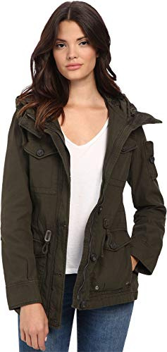 Levi's Women's Cotton Four Pocket Hooded Field Jacket, Army Green, S