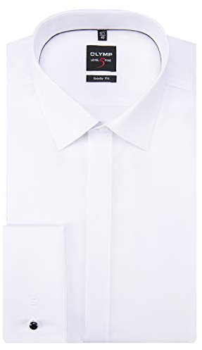 OLYMP Level Five body fit Galahemd Langarm Popeline- Weiß, Gr. 40