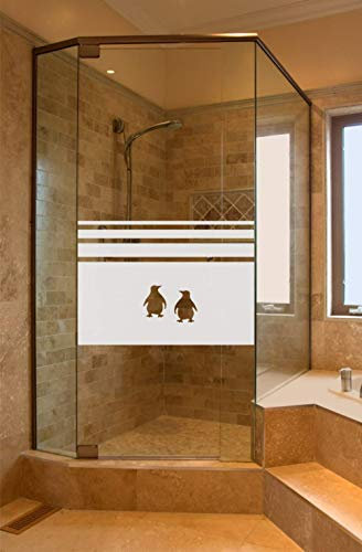 rs-interhandel® Sichtschutz Aufkleber Folie Glasdekorfolie Bad Dusche Duschwand Badezimmer Höhe ca. 50 cm Glasdekor GD653
