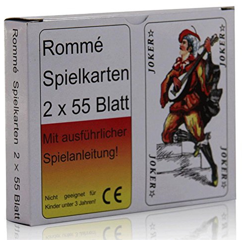 Romme Spielkarten Rommé 2 x 55 Karten