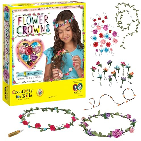 Creativity for Kids Flower Crowns Craft Kit - Create 4 Hair Accessories