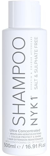NYK1 Salt & Sulphate Free Shampoo (500ml) Sulphate Free Hair Shampoo For Extensions, Colour & Keratin Treatment - Gentle Cleansing, Non-Stripping & Organic Aftercare For All Hair Types