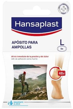 Hansaplast SOS Blasenpflaster groß (1 x 5 Stück), transparente Pflaster für sofortige Linderung von Druckschmerzen, Blasenpflaster für Ferse und Ballen