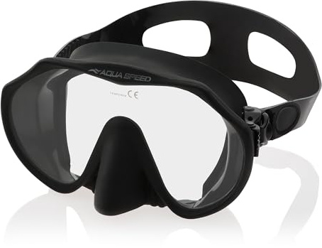Aqua Speed Taucherbrille Amati | Komfortable Passform und klare Sicht unter Wasser | Hochwertiges Design für anspruchsvolle Taucher | Tauchbrille mit Anti-Beschlag-Beschichtung und UV-Schutz