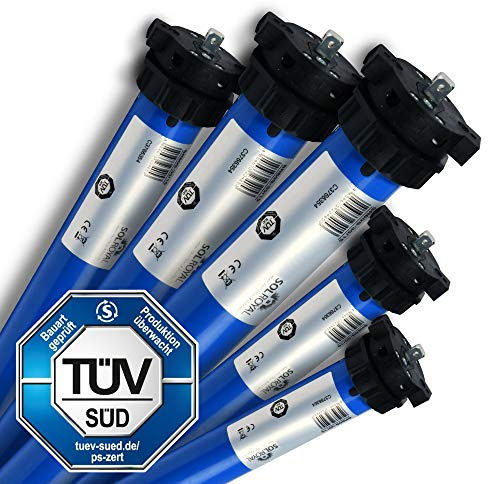Sol Royal Rolladenmotor TÜV zertifiziert für 60mm Achtkantwelle SW60 | 90kg Zugkraft 40Nm elektromechanischer Rollladenantrieb sehr leise wartungsfrei Rollladen Motor Rohrmotor Set SolTec M90