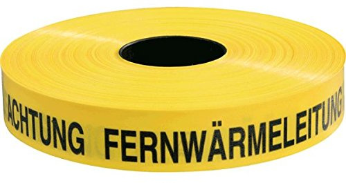 LEMAX® Trassenwarnband Achtung Fernwärmeleitung, gelb, Polyethylen, 40mm, 250m/Rolle