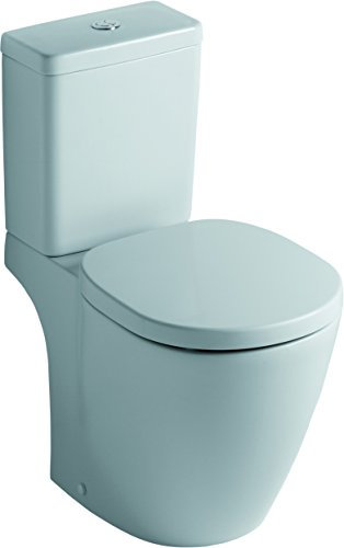 Ideal Standard CONNECT CUBE Pack WC Prêt à poser Blanc, Cuvette, Abattant Simple, Réservoir fin certifié NF, Chasse 3/6L, Sortie Horizontale, Kit fixations fourni, Alimentation Latérale E715401